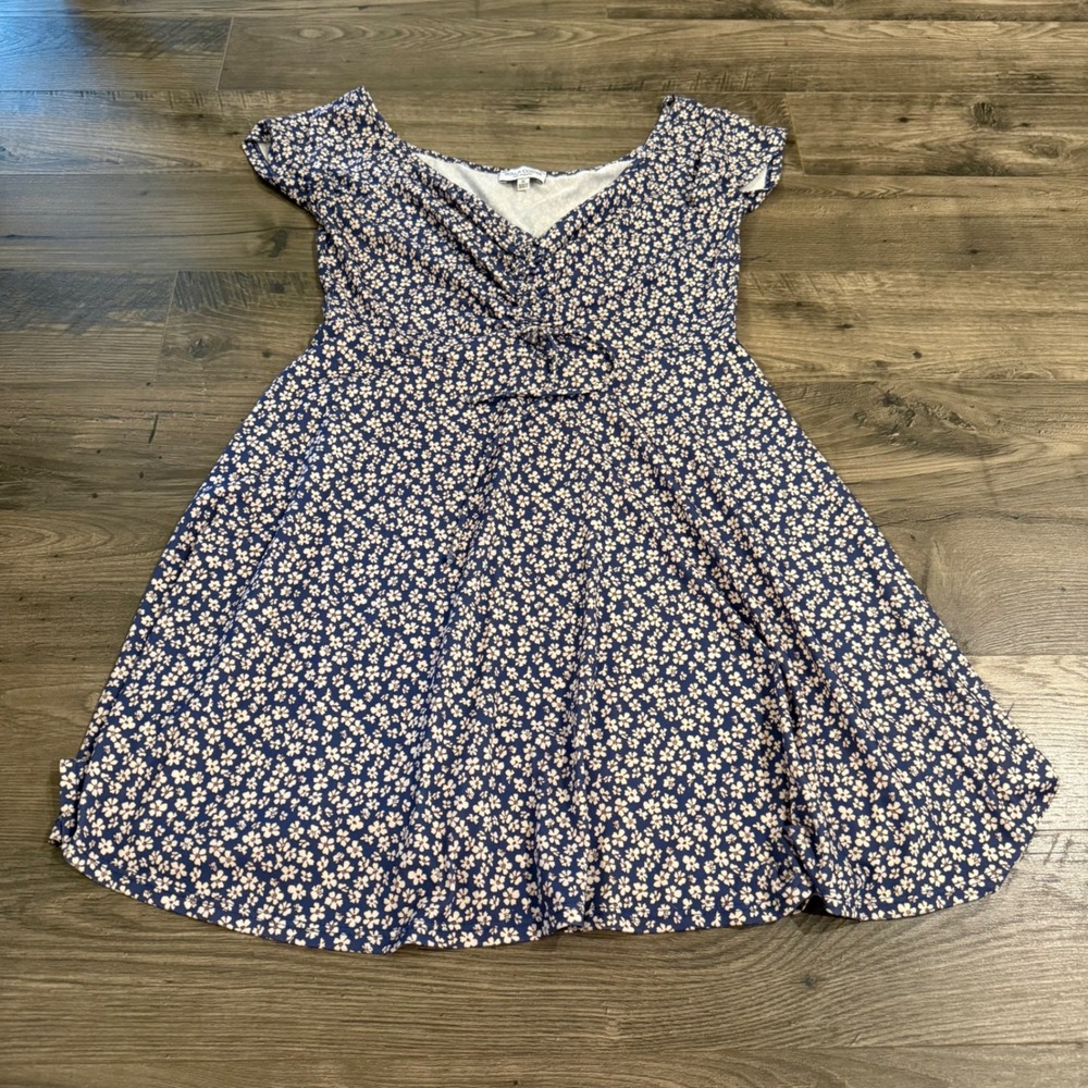 Rolla Coster Los Angeles Navy Floral Cinched Bust Fit and Flare Dress XL